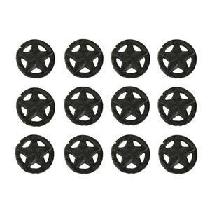 Set of 12 Rustic Brown Western Star Cast Iron Cabinet Knobs or Drawer Pulls